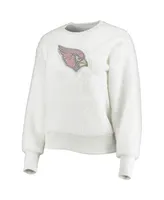 Women's Touch White Arizona Cardinals Milestone Tracker Pullover Sweatshirt