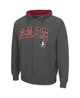 Men's Colosseum Charcoal Florida State Seminoles Arch Logo 3.0 Full-Zip Hoodie