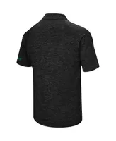 Men's Colosseum Heathered Black Oregon Ducks Alternate Logo Down Swing Raglan Polo Shirt