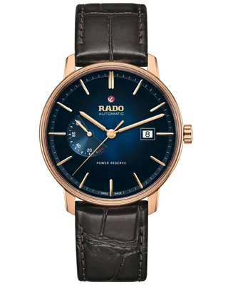 Rado Men's Coupole Classic Automatic Brown Leather Strap Watch 41mm