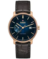 Rado Men's Coupole Classic Automatic Brown Leather Strap Watch 41mm