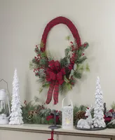 24" Buffalo Plaid and Berry Unlit Artificial Christmas Wreath