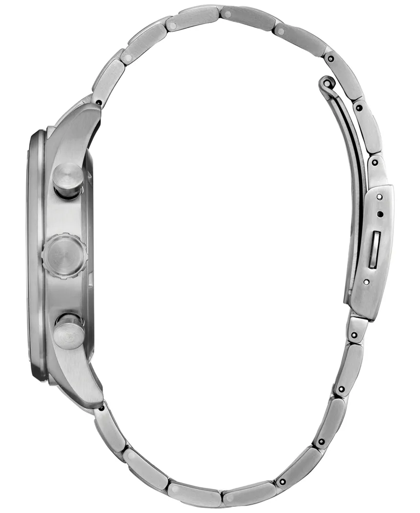 Citizen Eco-Drive Men's Chronograph Garrison Silver-Tone Titanium Bracelet Watch 44mm - Two