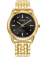 Citizen Eco-Drive Women's Dress Classic Gold-Tone Stainless Steel Bracelet Watch 36mm - Gold