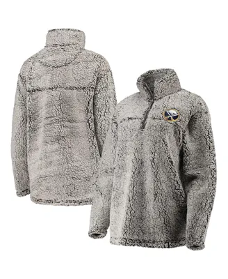 Women's G-iii 4Her by Carl Banks Gray Buffalo Sabres Sherpa Quarter-Zip Pullover Jacket