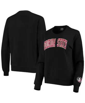 Women's Colosseum Black Florida State Seminoles Campanile Pullover Sweatshirt