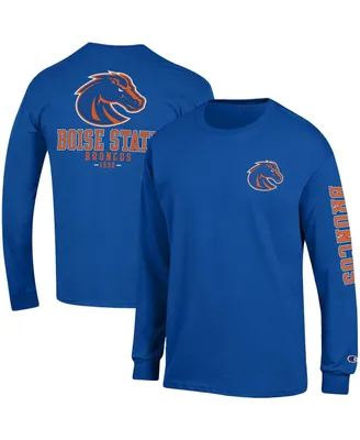 Men's Champion Royal Boise State Broncos Team Stack Long Sleeve T-shirt