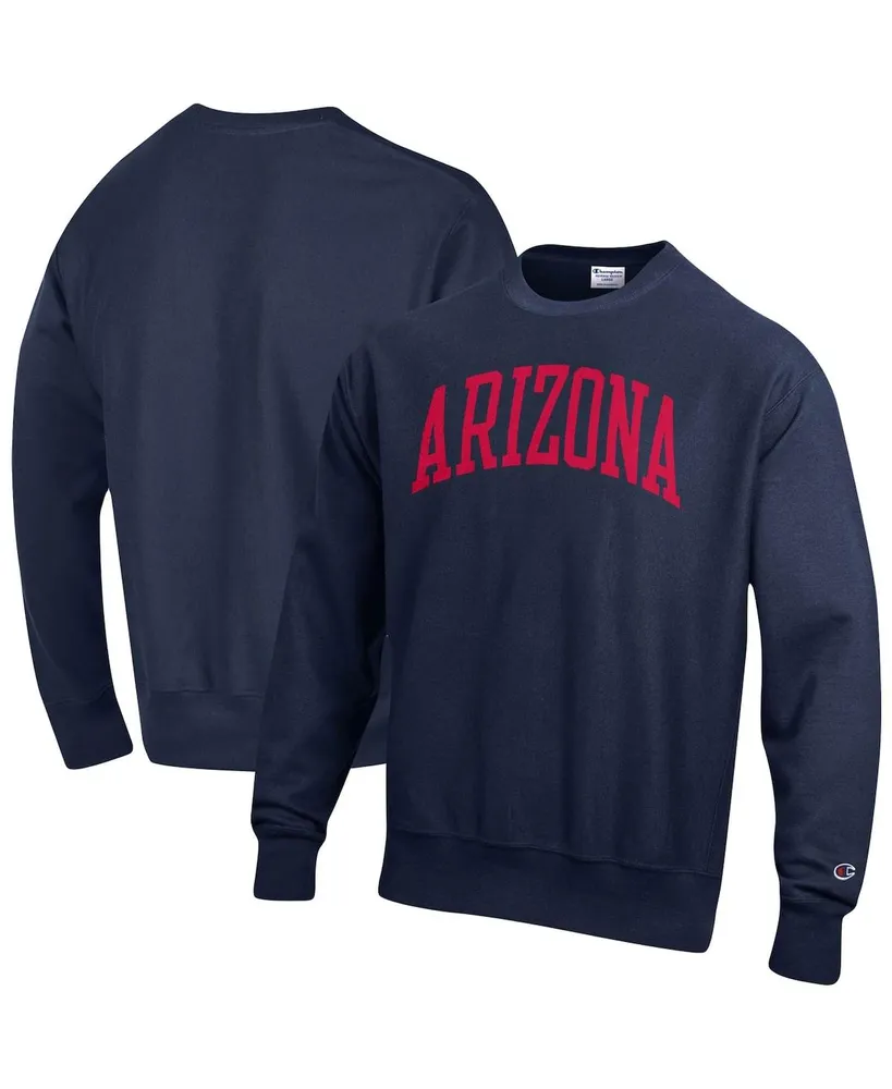 Men's Champion Navy Arizona Wildcats Arch Reverse Weave Pullover Sweatshirt