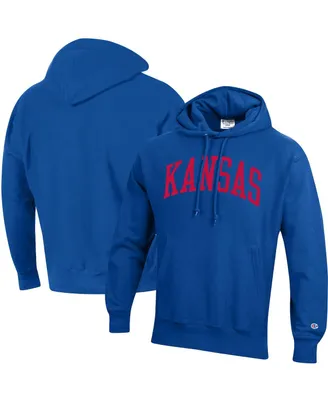 Men's Champion Royal Kansas Jayhawks Team Arch Reverse Weave Pullover Hoodie