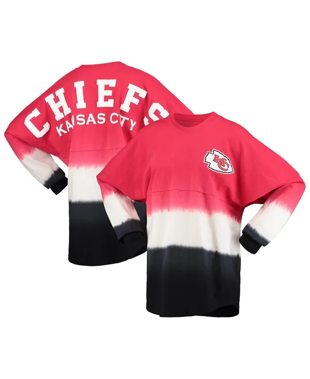 Women's Fanatics Branded Red/White Kansas City Chiefs Ombre Long Sleeve  T-Shirt