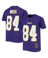 Big Boys Mitchell & Ness Randy Moss Purple Minnesota Vikings Retired Retro Player Name and Number T-shirt