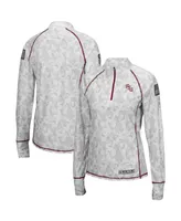 Women's Colosseum White Florida State Seminoles Oht Military-Inspired Appreciation Officer Arctic Camo 1/4-Zip Jacket