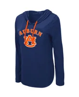 Women's Colosseum Navy Auburn Tigers My Lover Hoodie Long Sleeve T-shirt