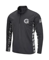 Men's Colosseum Charcoal Georgetown Hoyas Oht Military-Inspired Appreciation Digi Camo Quarter-Zip Jacket