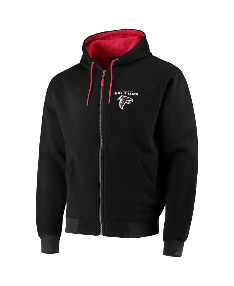 Men's Dunbrooke Black Atlanta Falcons Craftsman Thermal-Lined Full-Zip Hoodie