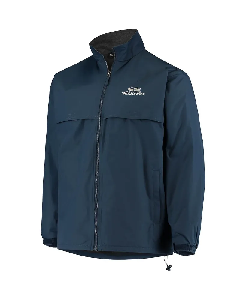 Men's Dunbrooke Navy Seattle Seahawks Triumph Fleece Full-Zip Jacket