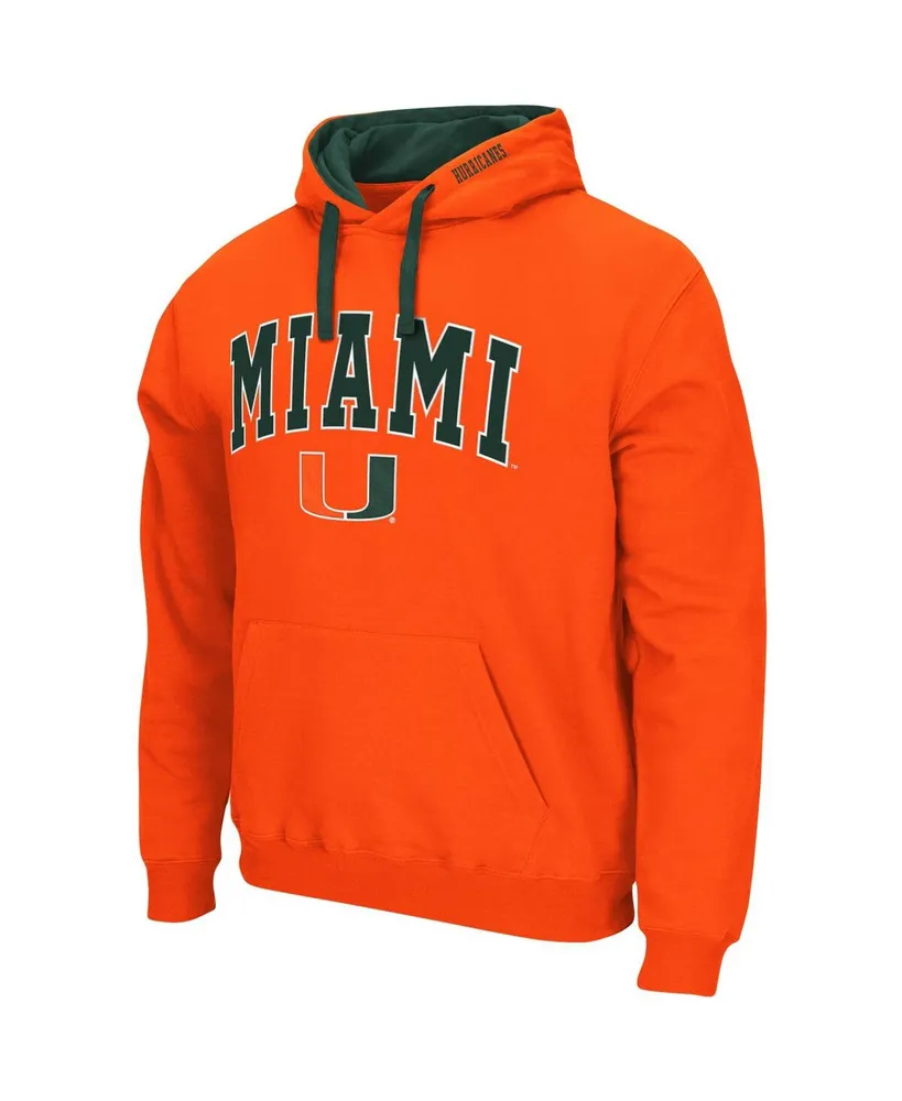 Men's Colosseum Orange Miami Hurricanes Big and Tall Arch & Logo 2.0 Pullover Hoodie