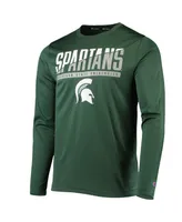 Men's Champion Green Michigan State Spartans Wordmark Slash Long Sleeve T-shirt