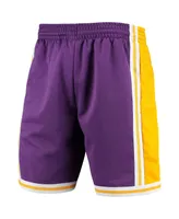 Men's Mitchell & Ness Purple Los Angeles Lakers 1984 Hardwood Classics 75th Anniversary Swingman Shorts