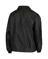 Men's Black Las Vegas Raiders Coaches Classic Raglan Full-Snap Windbreaker Jacket