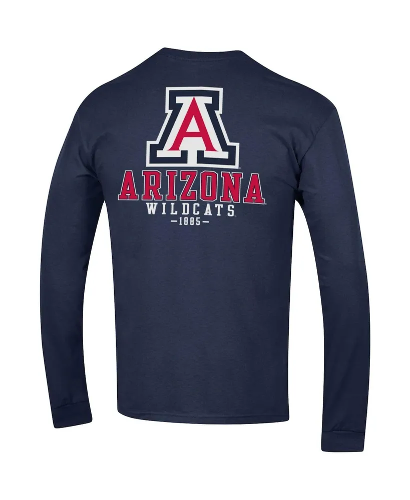 Men's Champion Navy Arizona Wildcats Team Stack Long Sleeve T-shirt