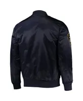 Men's Pro Standard Navy Milwaukee Brewers Wordmark Satin Full-Snap Jacket