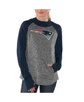 Women's G-iii 4Her by Carl Banks Heathered Gray, Navy New England Patriots Championship Ring Pullover Hoodie