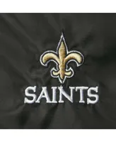 Men's Black New Orleans Saints Coaches Classic Raglan Full-Snap Windbreaker Jacket