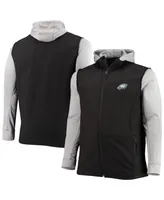 Men's Dunbrooke Black and Gray Philadelphia Eagles Big Tall Alpha Full-Zip Hoodie Jacket