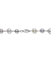 Belle de Mer Gray & White Cultured Freshwater Pearl (5-6mm & 7