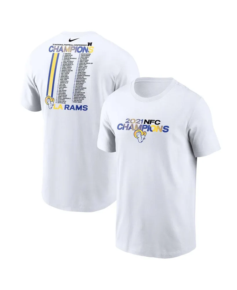 Nike Men's Nike White Los Angeles Rams 2021 Nfc Champions Roster T-shirt