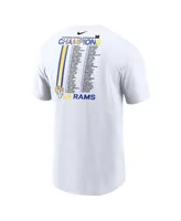 Men's Nike White Los Angeles Rams 2021 Nfc Champions Roster T-shirt