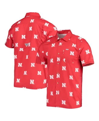 Men's Scarlet Nebraska Huskers Super Slack Tide Omni-Shade Button-Up Shirt