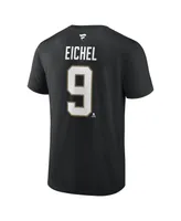 Men's Fanatics Jack Eichel Black Vegas Golden Knights Authentic Stack Name and Number T-shirt