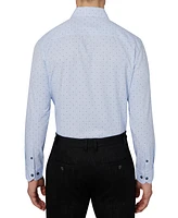 Men's Regular Fit Non-Iron Geo Print Performance Dress Shirt