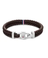 Tommy Hilfiger Men's Leather Braided Bracelet