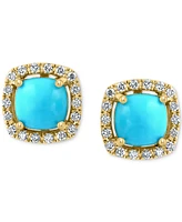 Effy Turquoise & Diamond (1/5 ct. t.w.) Stud Earrings in 14k Gold