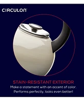 Circulon Enamel on Steel 2-Qt. Whistling Teakettle with Flip-Up Spout