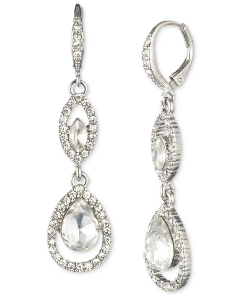 Givenchy Pave Crystal Orb Double Drop Earrings