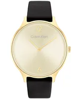 Calvin Klein Black Leather Strap Watch 38mm