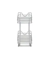 2-Tier Spice Rack Organizer, 4" - Silver