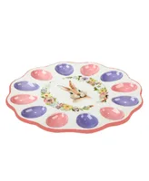 Certified International Easter Garden 3D Deviled 12.25" Egg Plate