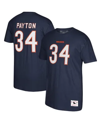 Men's Mitchell & Ness Walter Payton Navy Chicago Bears Retired Player Logo Name and Number T-shirt