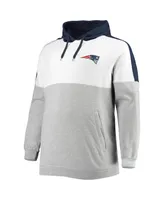 Men's Navy, Heather Gray New England Patriots Big and Tall Team Logo Pullover Hoodie