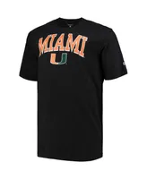 Men's Champion Black Miami Hurricanes Big and Tall Arch Over Wordmark T-shirt