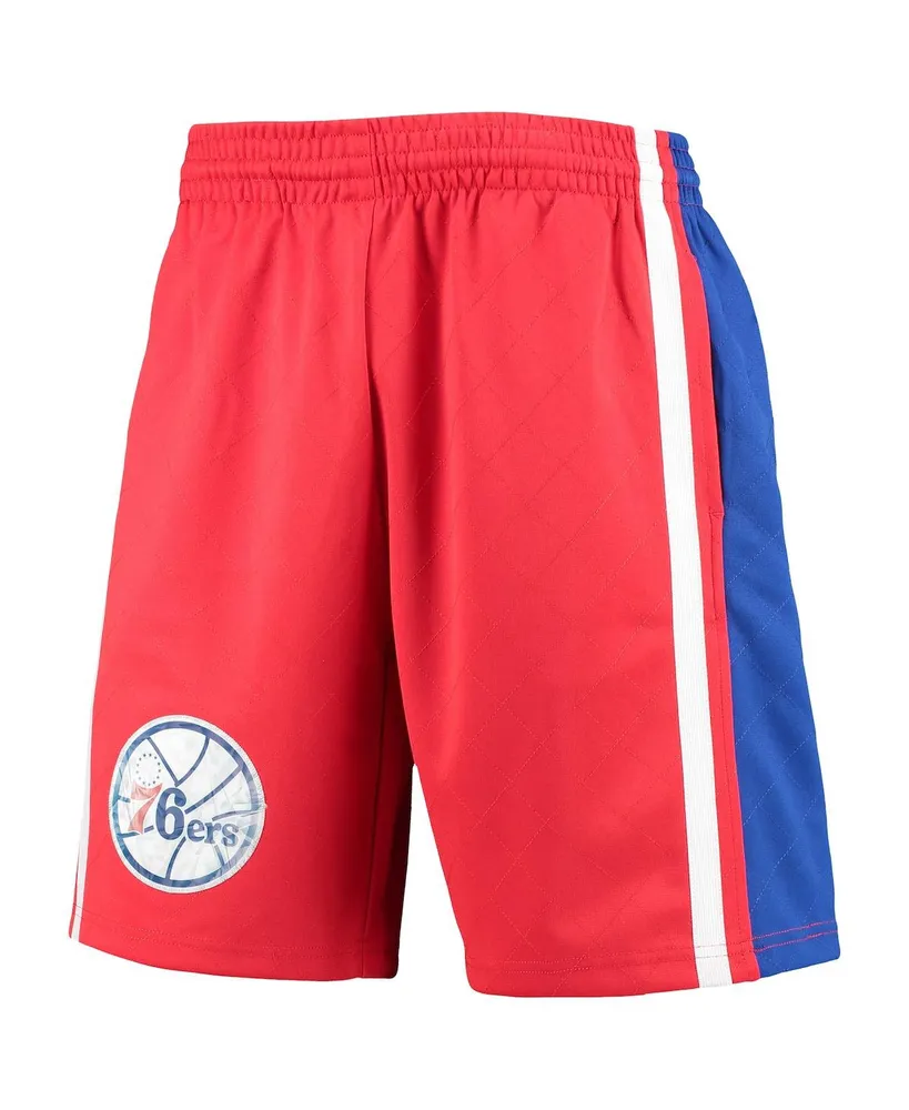 Men's Mitchell & Ness Red Philadelphia 76Ers Hardwood Classics 75th Anniversary Swingman Shorts