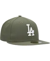 Men's New Era Olive Los Angeles Dodgers Logo White 59FIFTY Fitted Hat