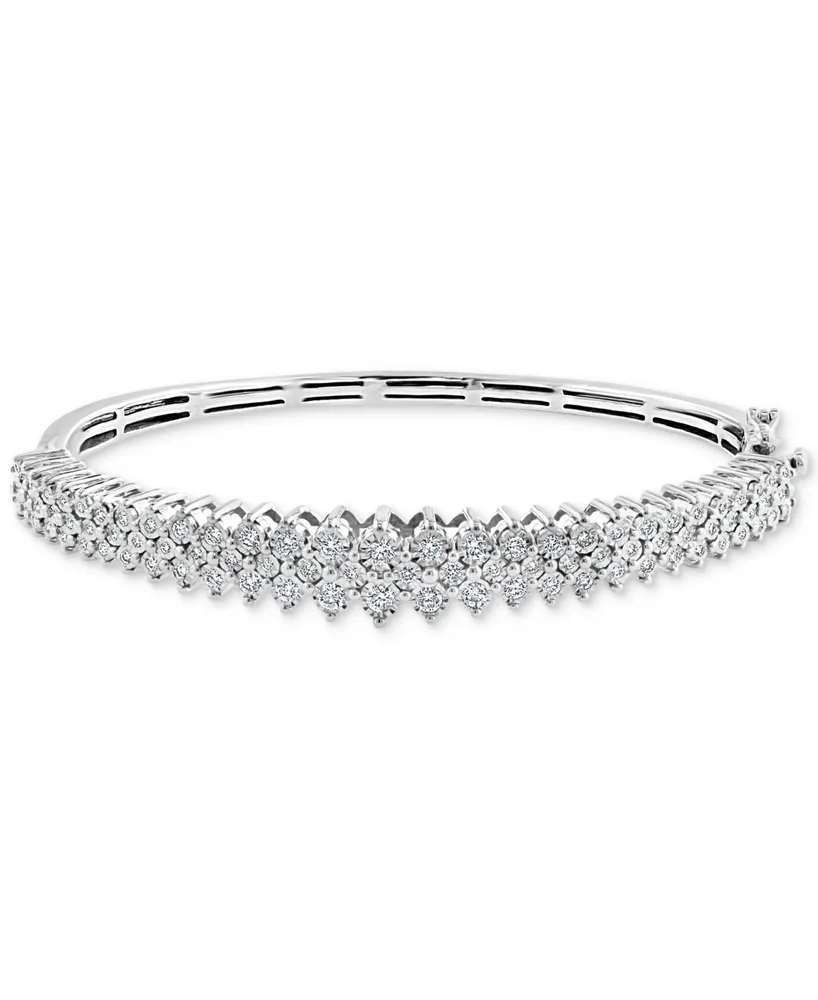 Effy Diamond Multirow Bangle Bracelet (1 ct. t.w.) 14K White Gold (Also available Two Tone Gold)