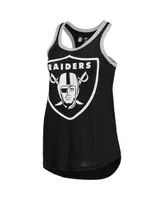 Women's Black Las Vegas Raiders Tater Burnout Tank Top