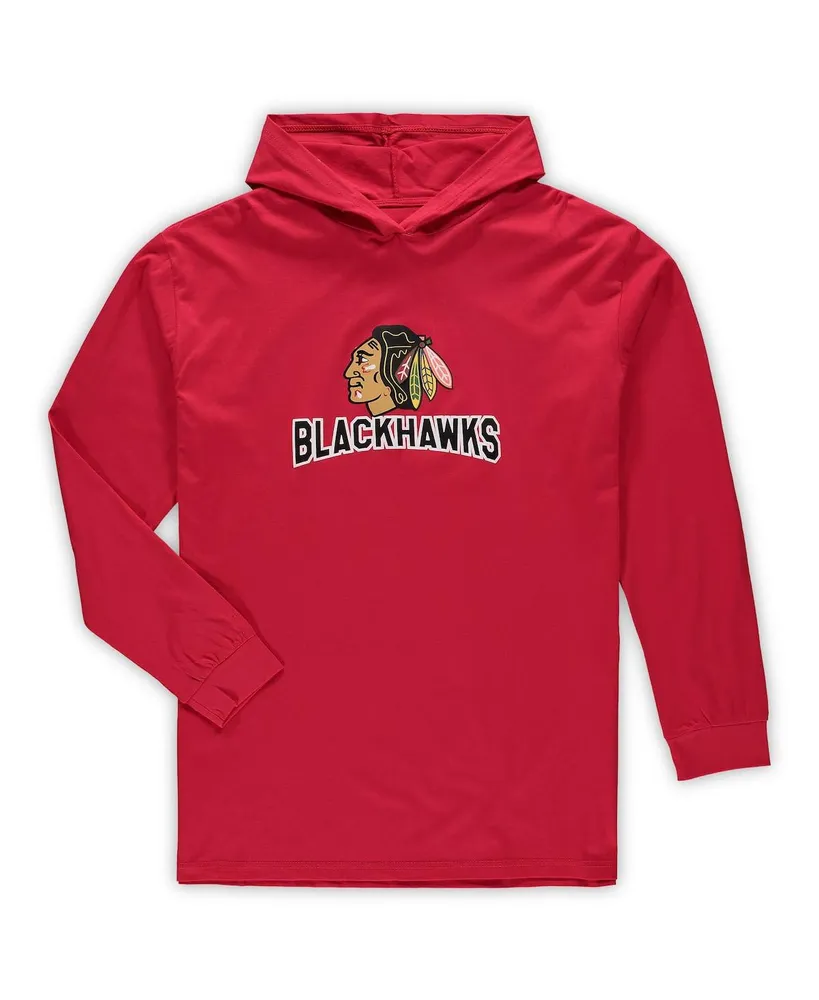 Men's Red Chicago Blackhawks Big and Tall Pullover Hoodie Joggers Sleep Set